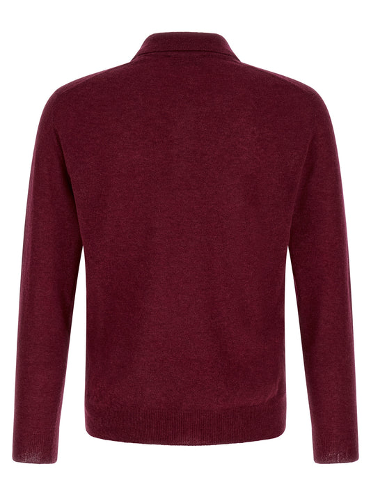 ZANONE Bordeaux Cashmere Polo Shirt