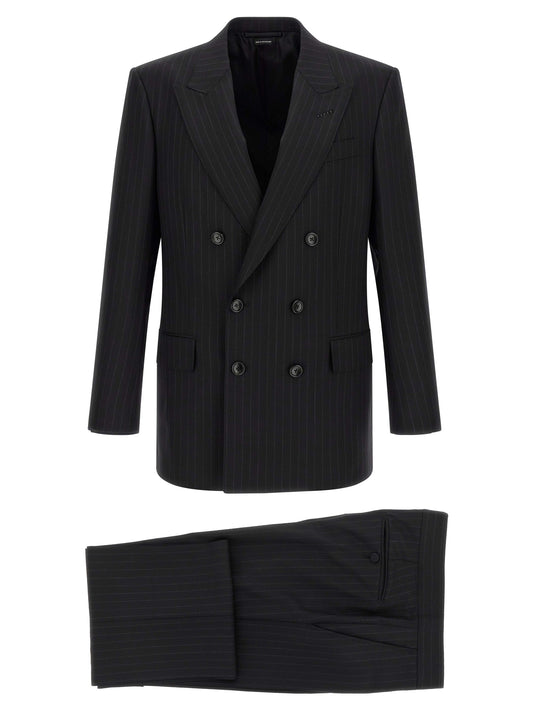 Tom Ford Black Wool Two-Piece Suit