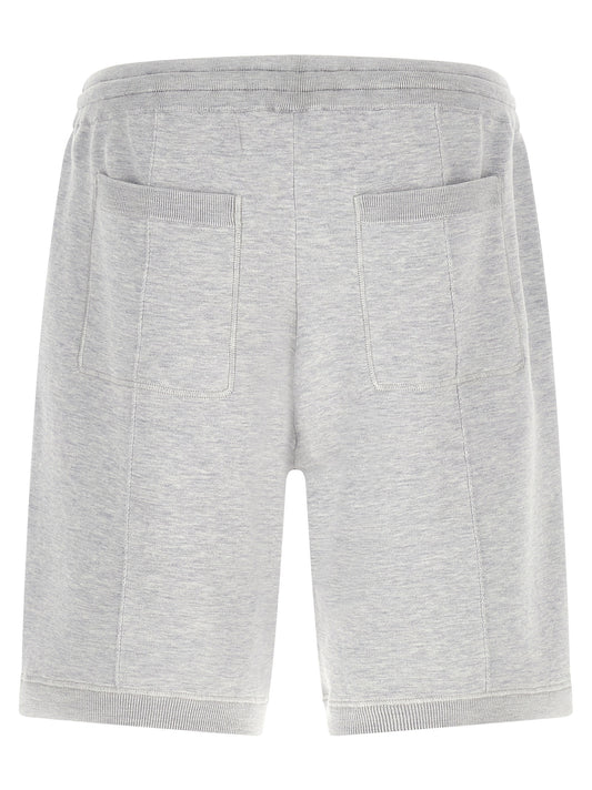 Brunello Cucinelli Gray Silk Bermuda Shorts