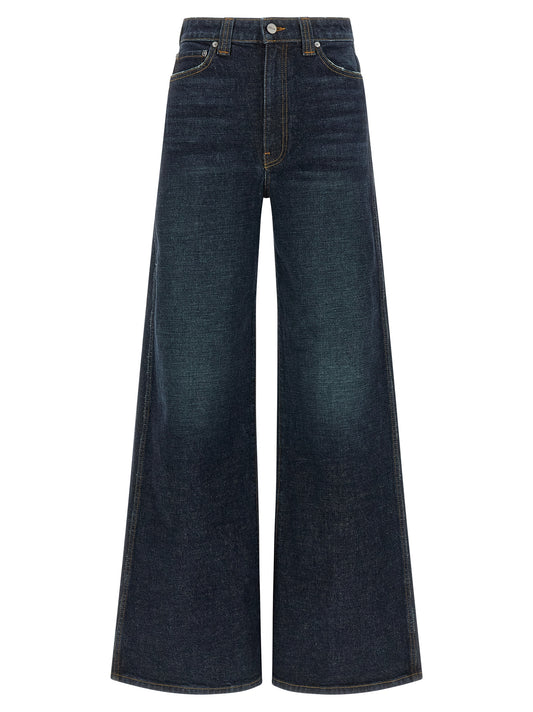 Khaite Blue Cotton Flared Jeans