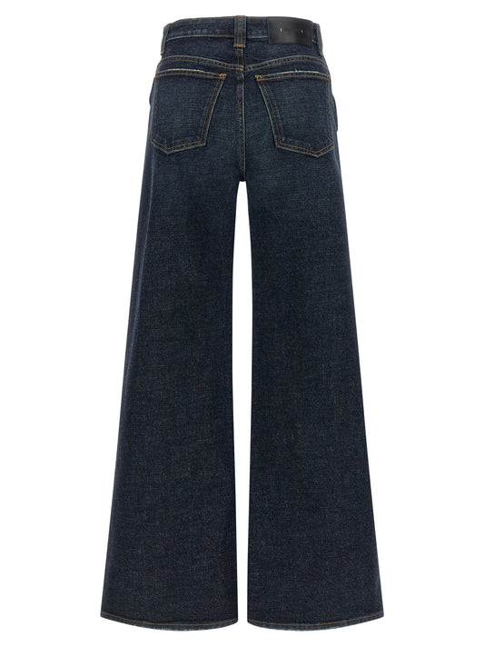 Khaite Blue Cotton Flared Jeans
