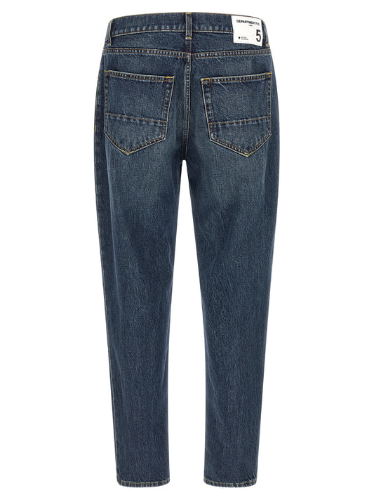 Department 5 Blue Cotton Tapered Jeans