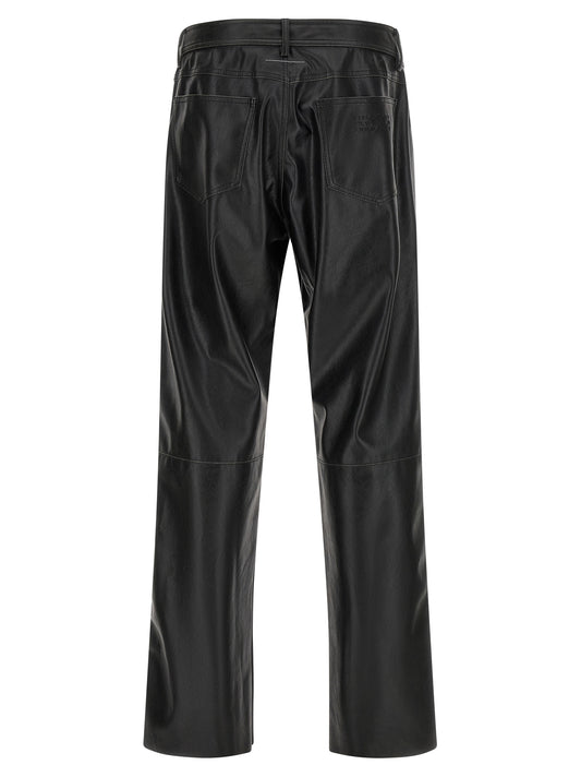 MM6 Maison Margiela Black Polyester Casual Pants