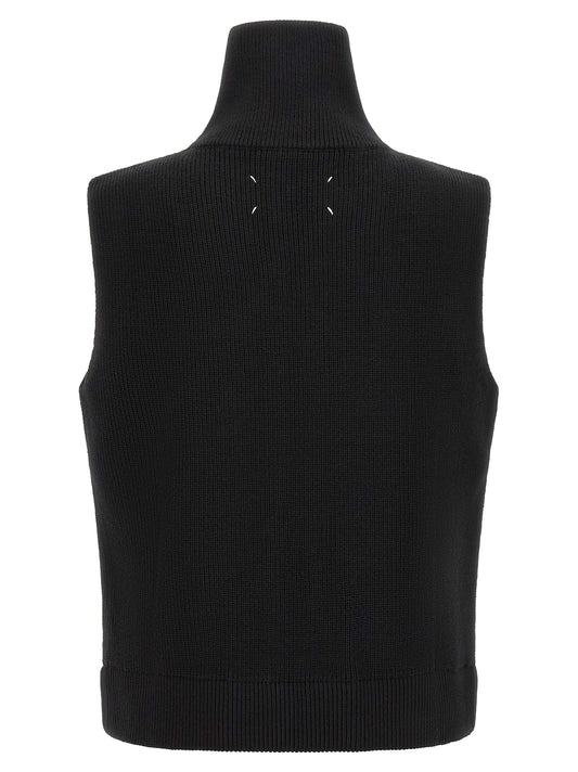 Maison Margiela Black Wool Sleeveles Sweater