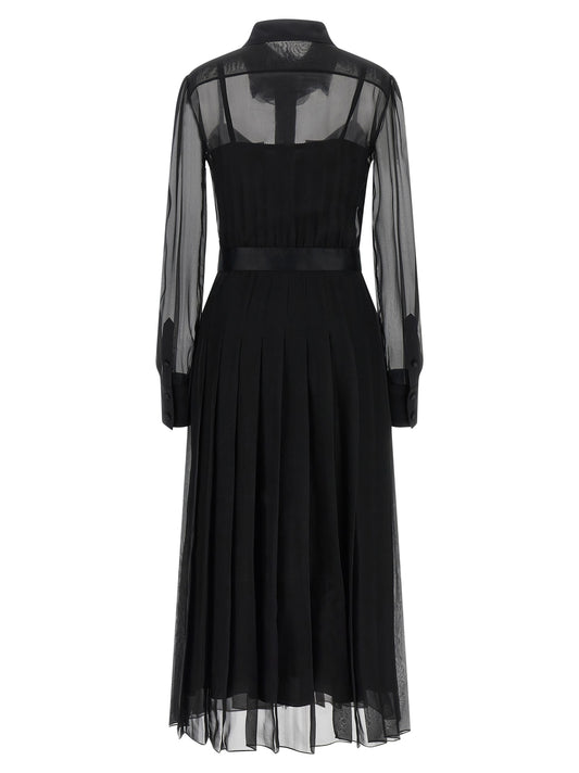 Dolce & Gabbana Black Silk Midi Dress