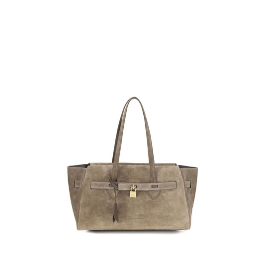 Brunello Cucinelli Brown Calf Leather Bos Taurus Shoulder Bag