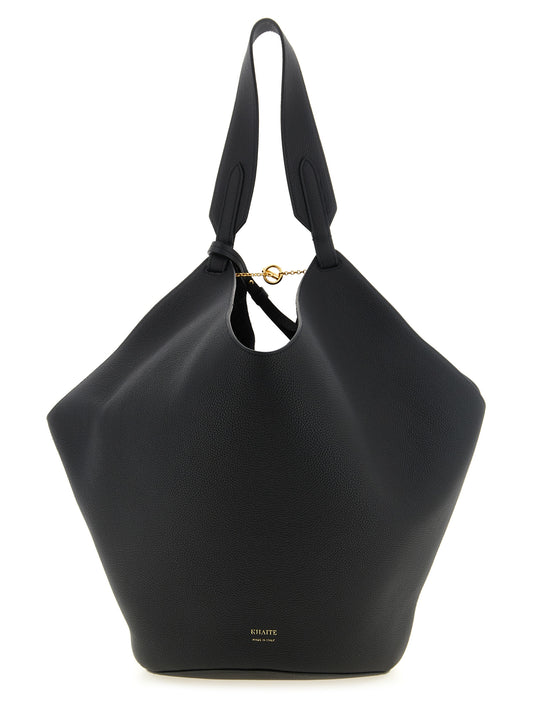 Khaite Black Calfskin Tote Bag