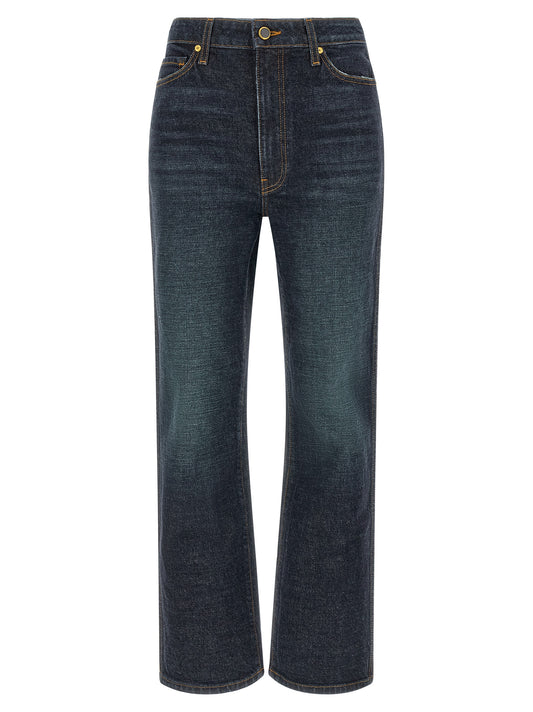Khaite Blue Cotton Flared Jeans