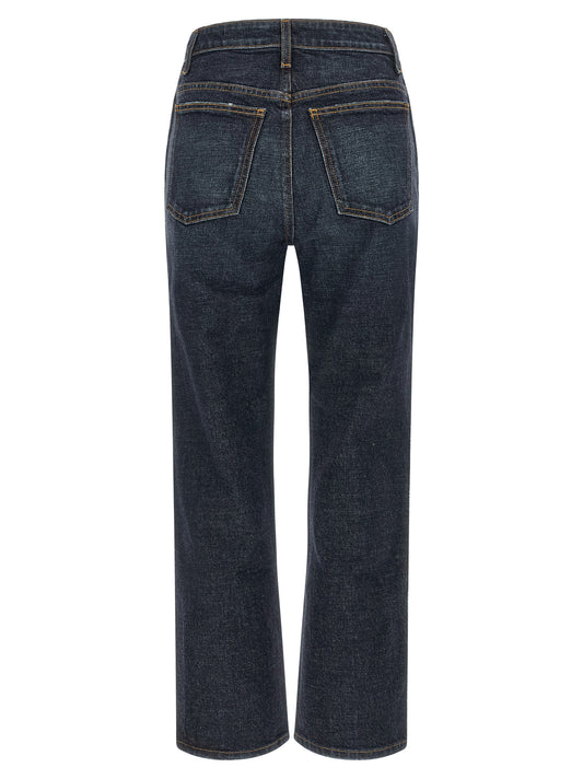 Khaite Blue Cotton Flared Jeans