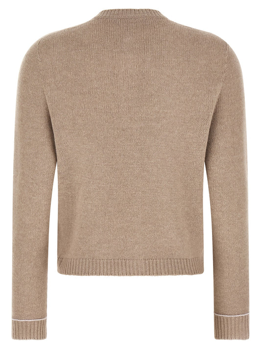 Fabiana Filippi Beige Virgin Wool Cardigan