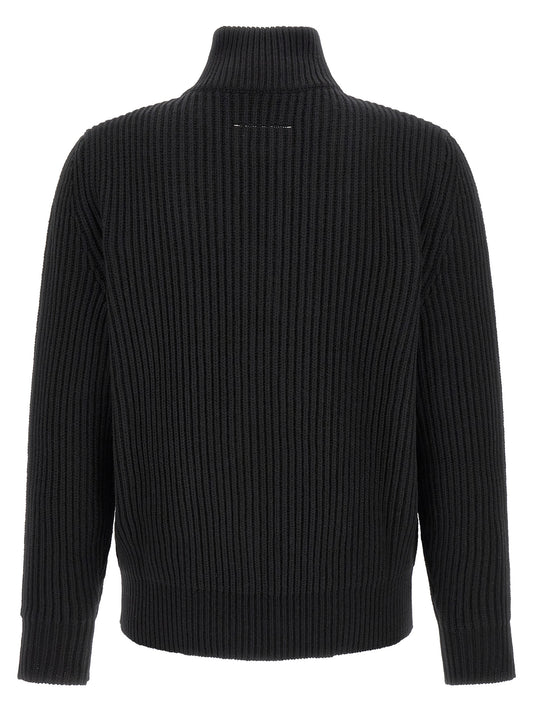 MM6 Maison Margiela Black Wool Full-Length Jacket