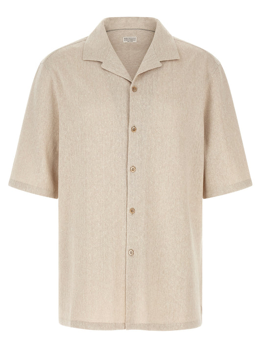 Brunello Cucinelli Beige Linen Blouse