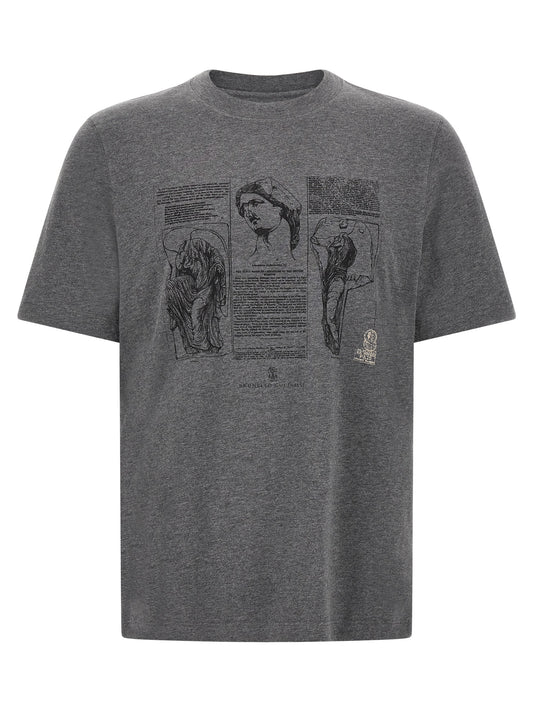 Brunello Cucinelli Gray Cotton T-Shirt