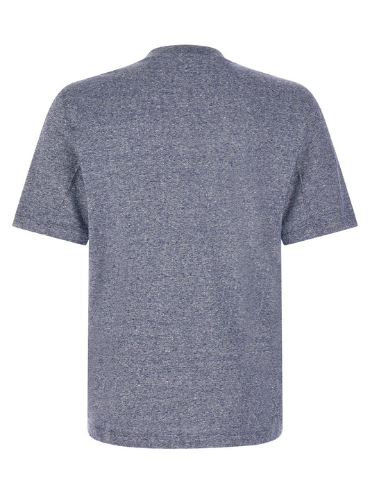 Brunello Cucinelli Blue Linen T-Shirt