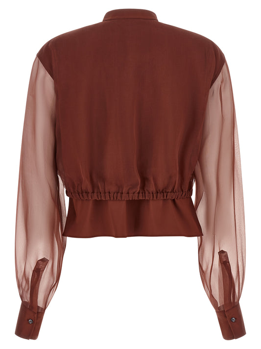 Brunello Cucinelli Brown Cotton Blouse