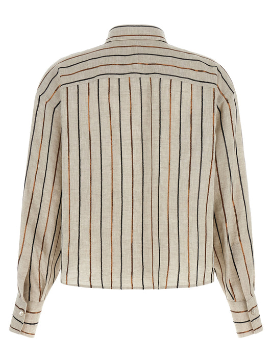 Brunello Cucinelli Beige Linen Blouse
