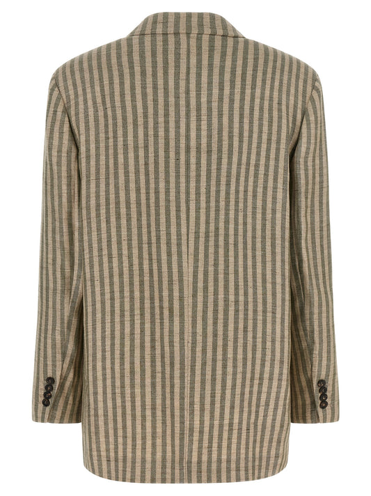 Brunello Cucinelli Bicolor Linen Blazer