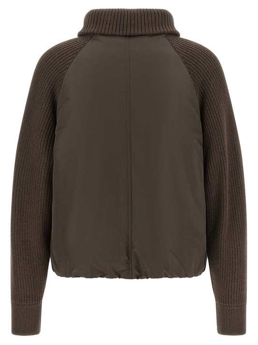 Brunello Cucinelli Brown Cotton Full-Length Jacket