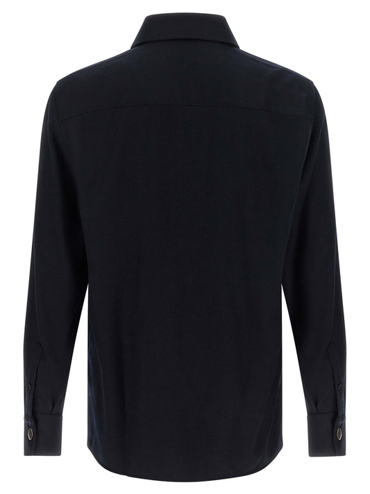Brunello Cucinelli Blue Virgin Wool Blouse