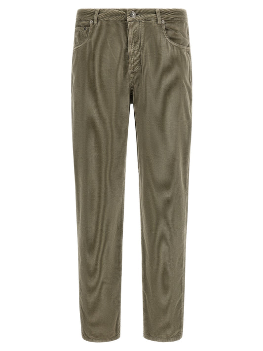 Brunello Cucinelli Bicolor Cotton Casual Pants