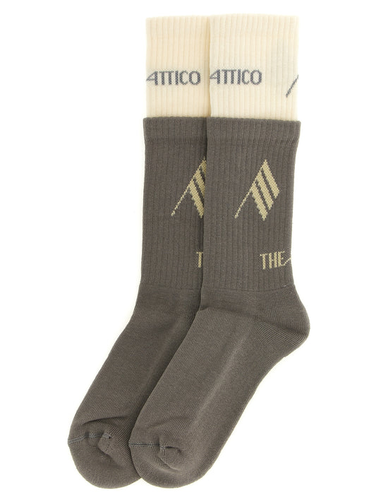 The Attico Gray Cotton Socks