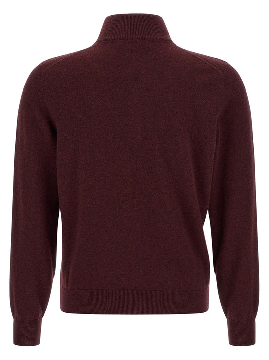 Brunello Cucinelli Bordeaux Cashmere Cardigan
