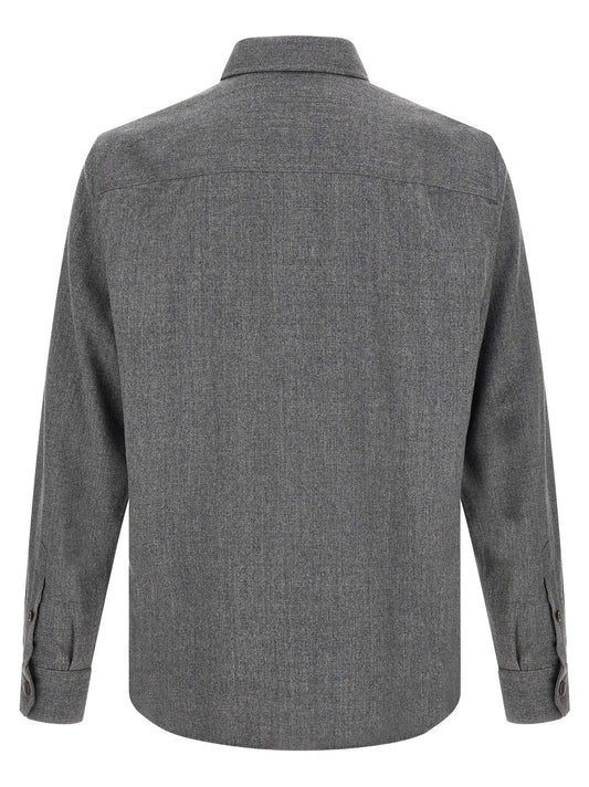 Brunello Cucinelli Gray Virgin Wool Blouse