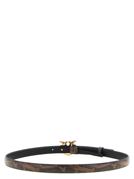 PINKO Brown Calfskin Thin Belt