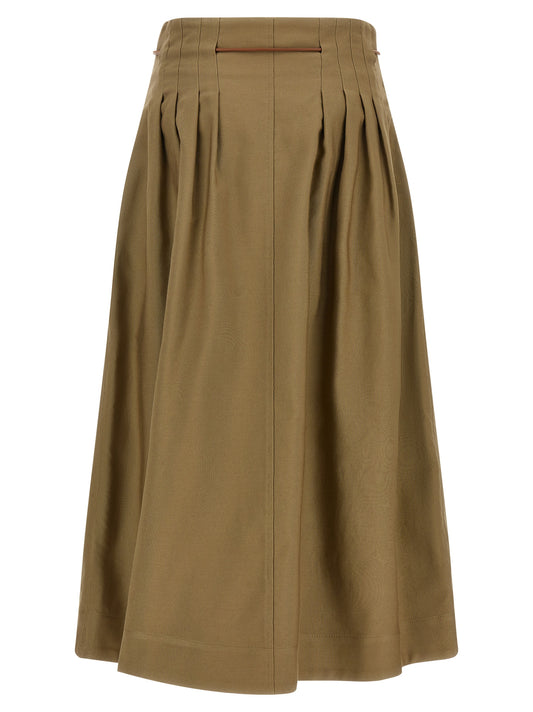 Max Mara Bicolor Cotton Midi Skirt