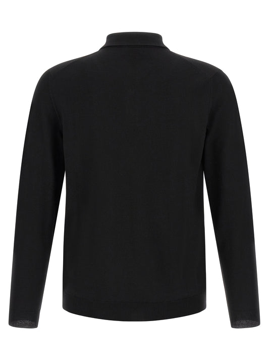 ZANONE Black Virgin Wool Polo Shirt