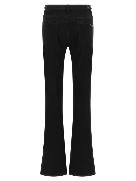 7 For All Mankind Black Cotton Bootcut Jeans