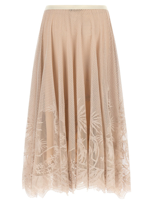 Fabiana Filippi Multicolor Cotton Midi Skirt