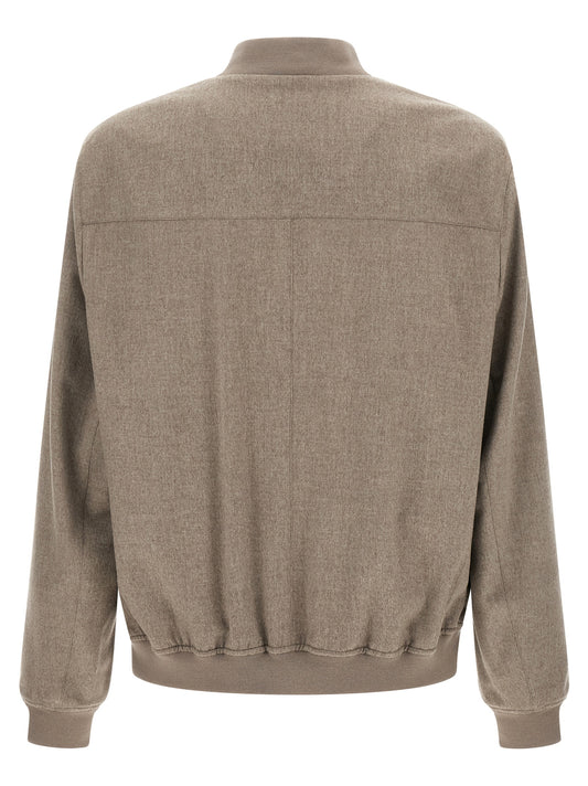 Brunello Cucinelli Gray Cashmere Bomber