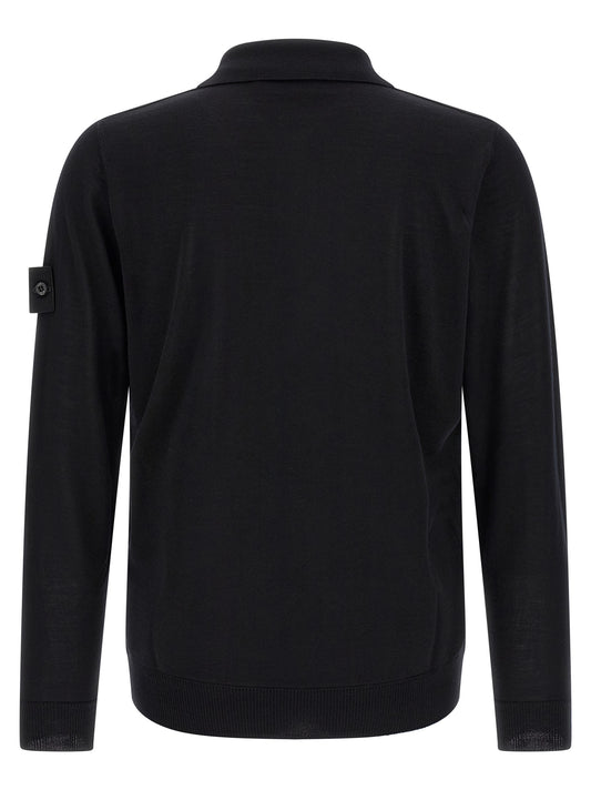 Stone Island Black Virgin Wool Cardigan