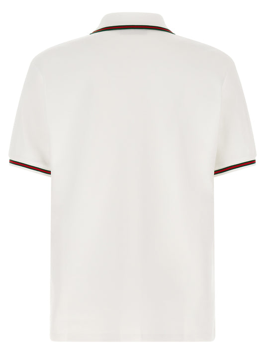 Gucci White Cotton Polo Shirt