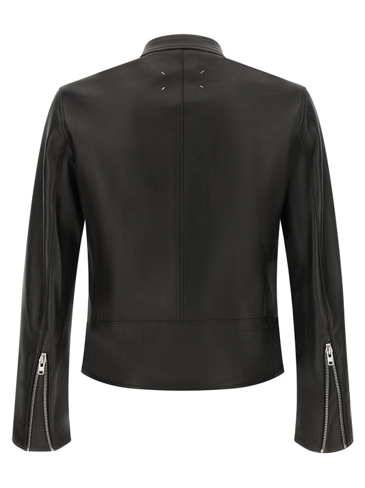 Maison Margiela Black Lamb Leather Leather Jacket