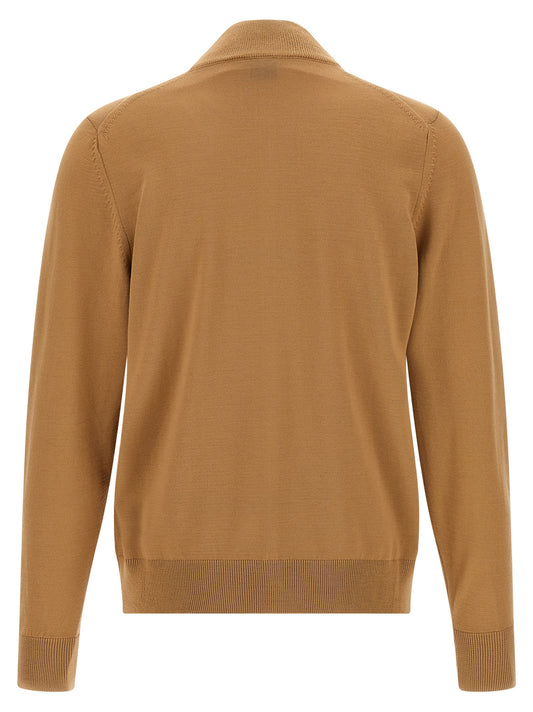Hugo Boss Brown Virgin Wool Cardigan