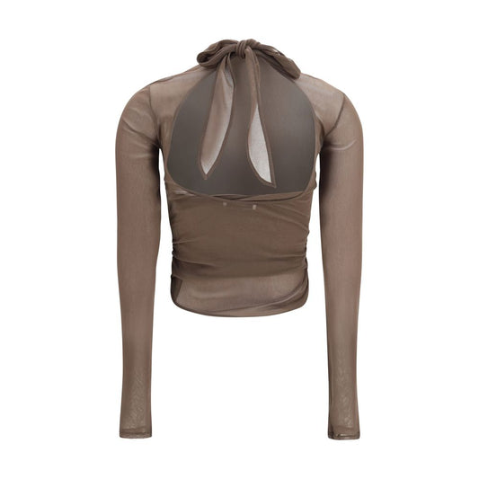 Lemaire Brown Polyamide Pattern Shirt