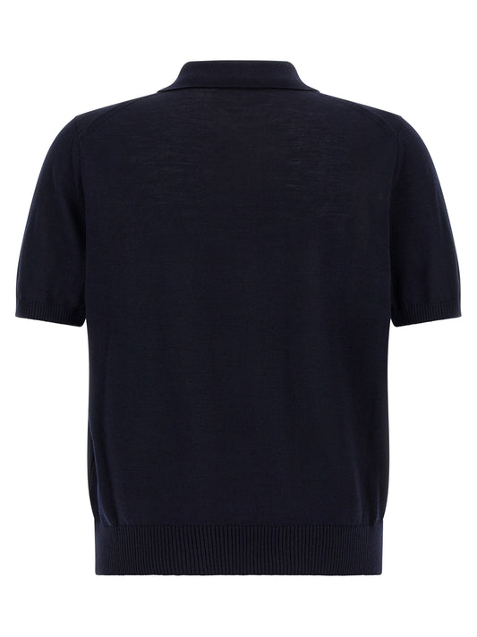 Hugo Boss Blue Virgin Wool Polo Shirt