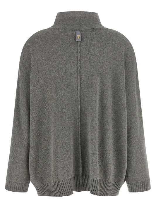 Alberta Ferretti Gray Cashmere Cardigan