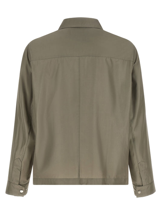 Brunello Cucinelli Bicolor Silk Full-Length Jacket