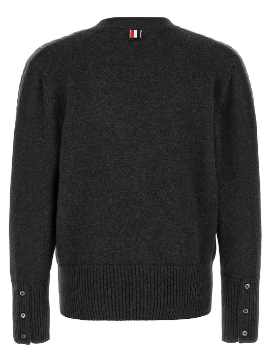 Thom Browne Gray Virgin Wool Cardigan