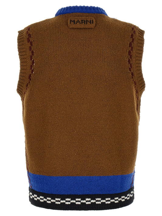 Marni Multicolor Wool Sleeveles Sweater