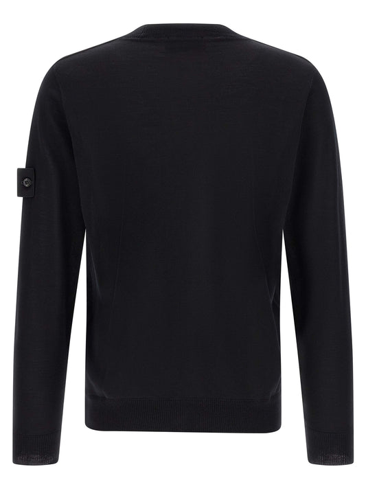 Stone Island Black Virgin Wool Cardigan