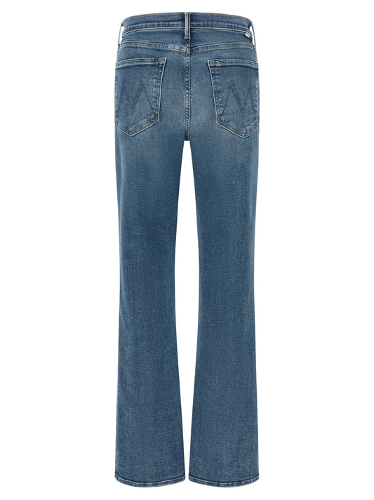 Mother Denim Blue Cotton Flared Jeans