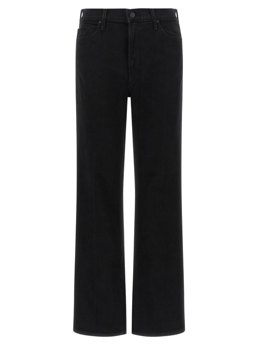 Mother Denim Black Cotton Flared Jeans
