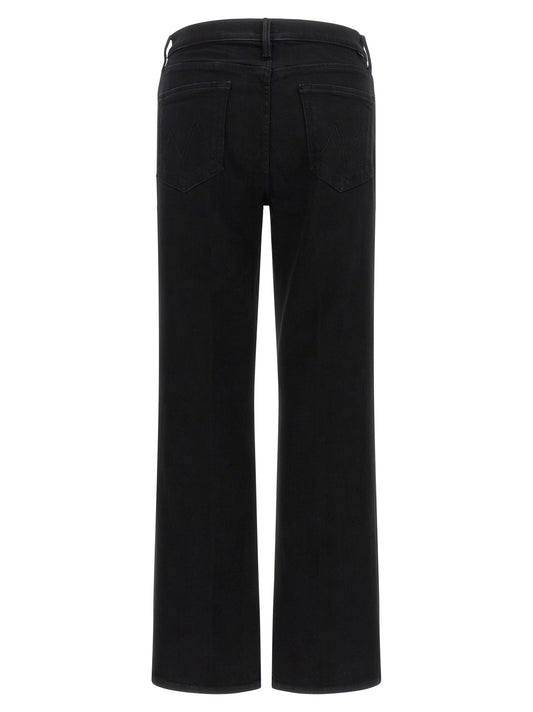 Mother Denim Black Cotton Flared Jeans