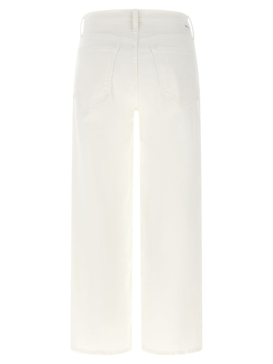 Mother Denim White Cotton Straight-Leg Jeans