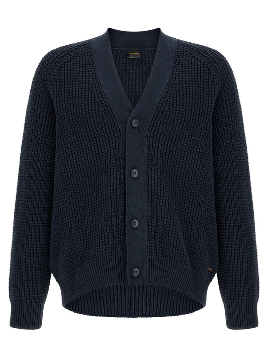 Hugo Boss Blue Cotton Cardigan