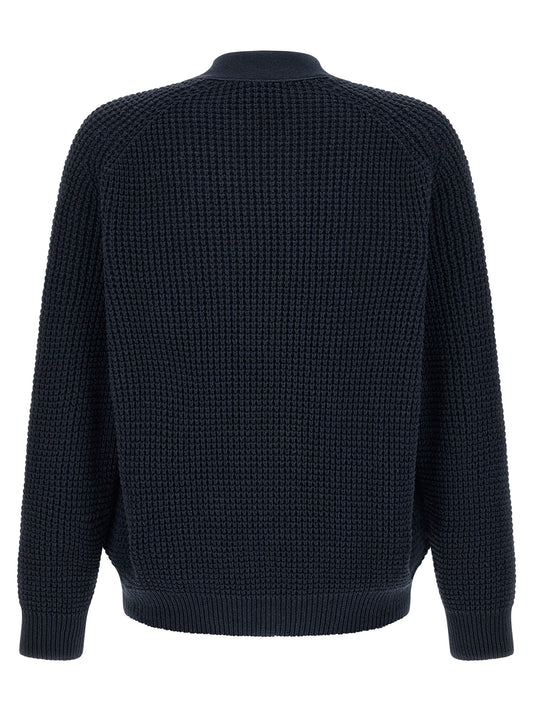 Hugo Boss Blue Cotton Cardigan
